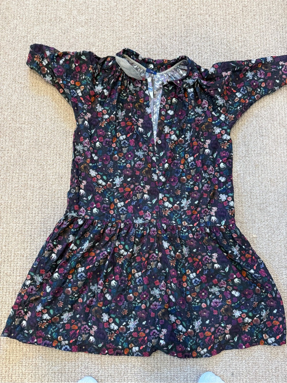 Makie Navy Purple Floral Day Dress